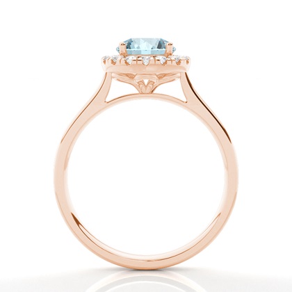 Aquamarin-Halo-Verlobungsring In Krappenfassung