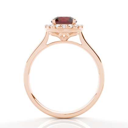 Granat-Halo-Verlobungsring In Krappenfassung