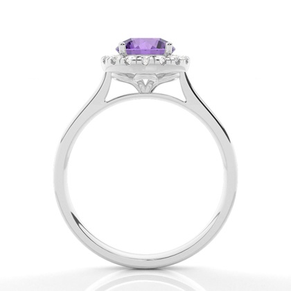 Krappenfassung Amethyst Halo Verlobungsring