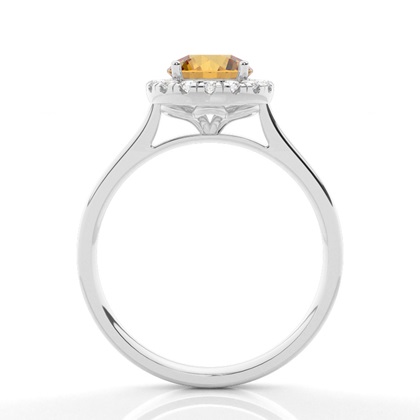 Krappenfassung Citrin Halo Verlobungsring