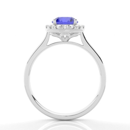 Krappenfassung Tansanit Halo-Verlobungsring