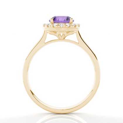 Krappenfassung Amethyst Halo Verlobungsring