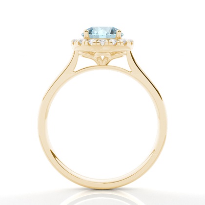 Aquamarin-Halo-Verlobungsring In Krappenfassung