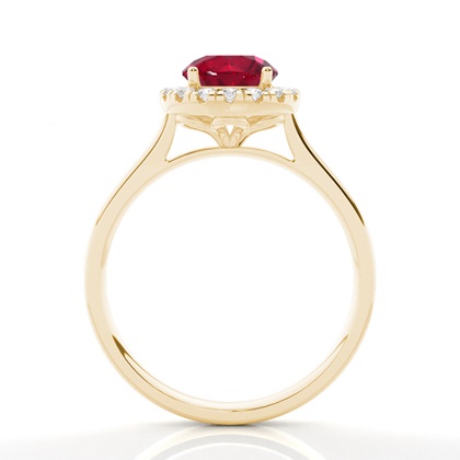 Rubin-Halo-Verlobungsring In Krappenfassung