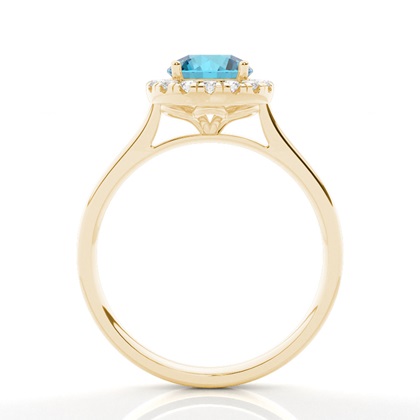 Prong Setting Topaz Halo Engagement Ring