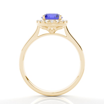 Krappenfassung Tansanit Halo-Verlobungsring