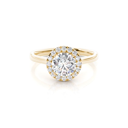 Yellow Gold Halo Diamond Engagement Rings
