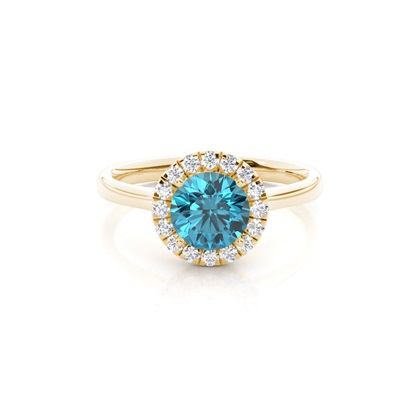 Prong Setting Topaz Halo Engagement Ring