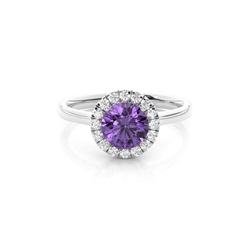 Krappenfassung Amethyst Halo Verlobungsring