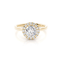Prong Setting Side Stone Halo Engagement Ring
