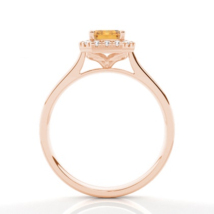 Krappenfassung Citrin Halo Verlobungsring