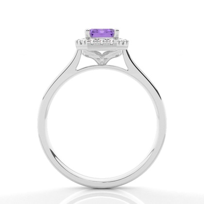 Krappenfassung Amethyst Halo Verlobungsring