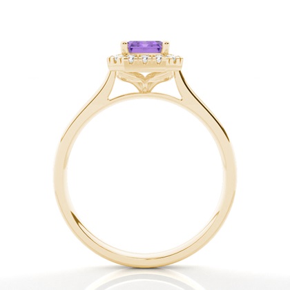 Krappenfassung Amethyst Halo Verlobungsring