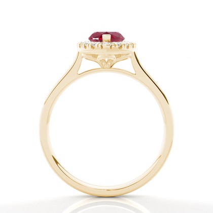 Rubin-Halo-Verlobungsring In Krappenfassung