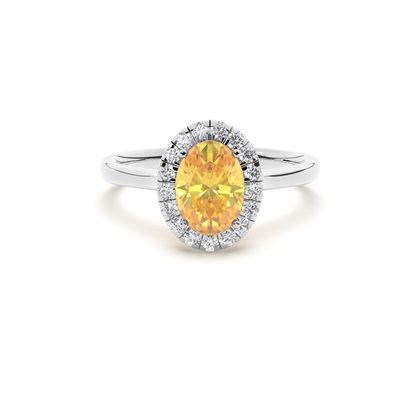 Yellow Diamond Halo Engagement Ring