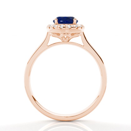 Oval Rotgold Halo Verlobungsringe