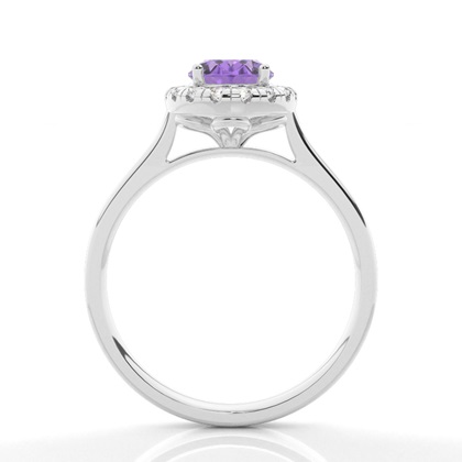 Krappenfassung Amethyst Halo Verlobungsring