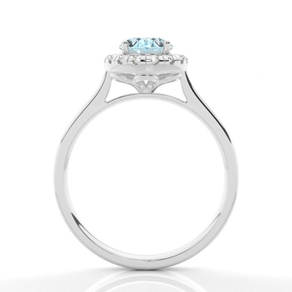 Aquamarin-Halo-Verlobungsring In Krappenfassung