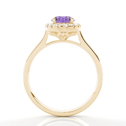 Krappenfassung Amethyst Halo Verlobungsring