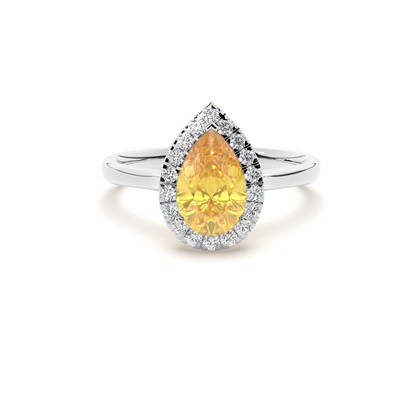 Yellow Diamond Halo Engagement Ring