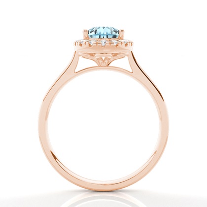 Aquamarin-Halo-Verlobungsring In Krappenfassung