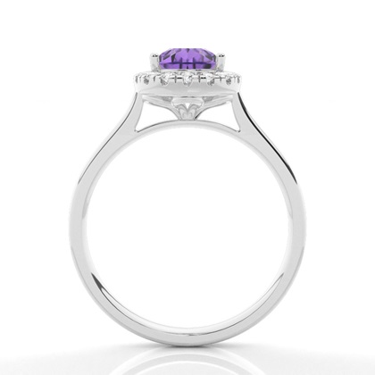 Krappenfassung Amethyst Halo Verlobungsring