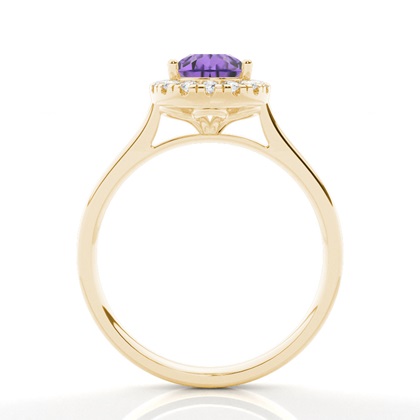 Krappenfassung Amethyst Halo Verlobungsring