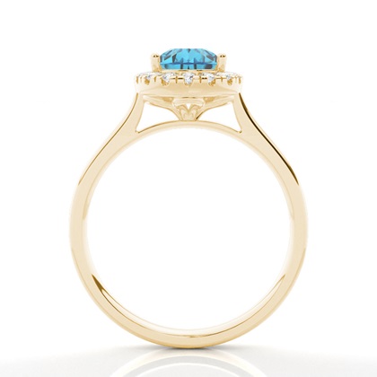 Prong Setting Topaz Halo Engagement Ring
