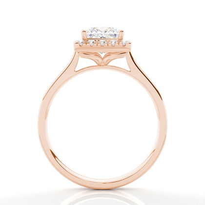 Zinkeneinstellung Seitenstein Halo Verlobungsring