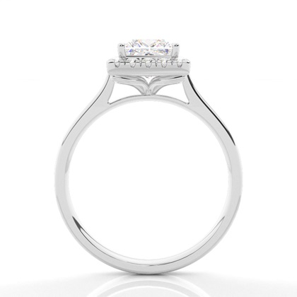 Zinkeneinstellung Seitenstein Halo Verlobungsring