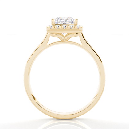 Zinkeneinstellung Seitenstein Halo Verlobungsring