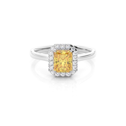 Yellow Diamond Halo Engagement Ring