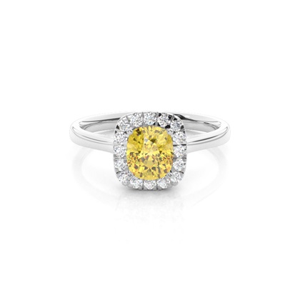 Yellow Diamond Halo Engagement Ring