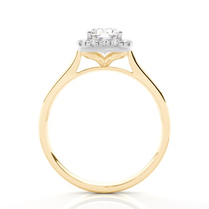 Zinkeneinstellung Seitenstein Halo Verlobungsring