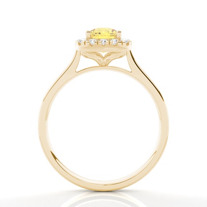 Yellow Diamond Halo Engagement Ring