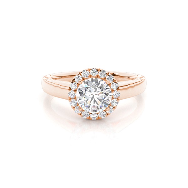 Prong Setting Side Stone Halo Engagement Ring