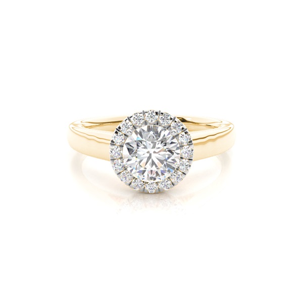 Prong Setting Side Stone Halo Engagement Ring