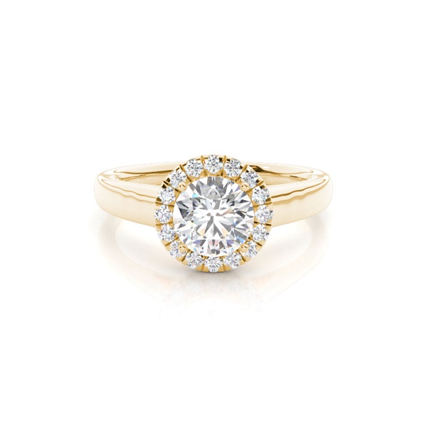 Prong Setting Side Stone Halo Engagement Ring