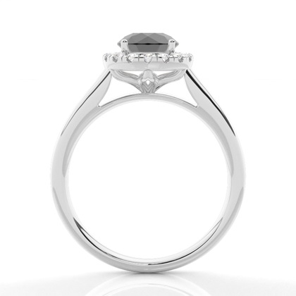 1.00 Carat Silver Halo Engagement Rings