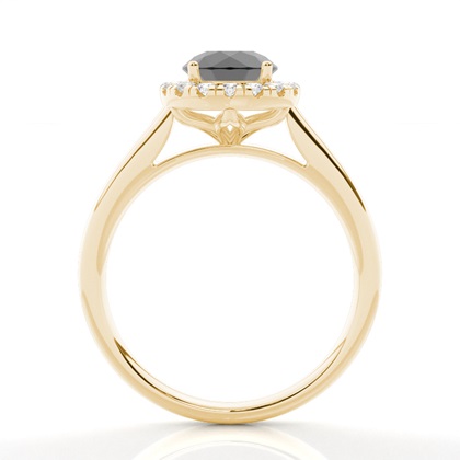 Yellow Gold Black Diamond Engagement Rings