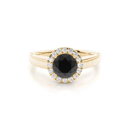 Yellow Gold Black Diamond Engagement Rings