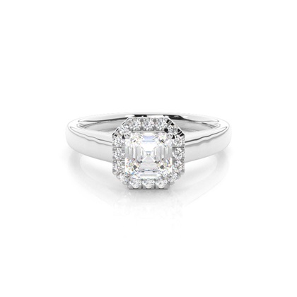 Asscher Halo Diamond Engagement Rings