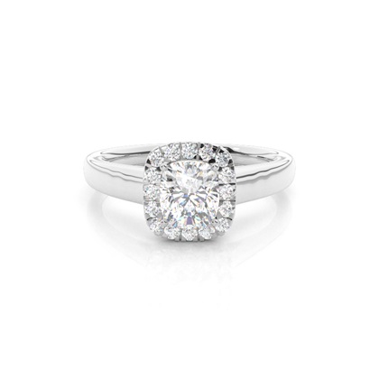 Cushion Halo Diamond Engagement Rings
