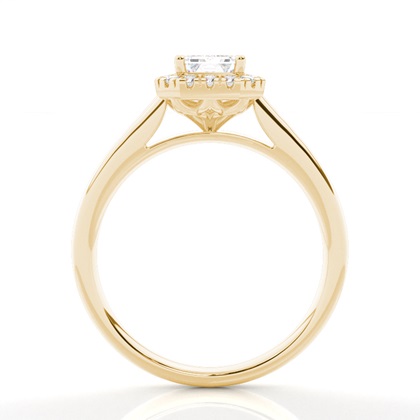 4.00 Carat Yellow Gold Halo Engagement Rings