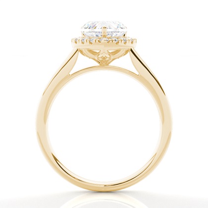 4.00 Carat Yellow Gold Halo Engagement Rings
