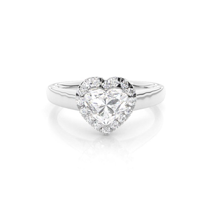 Heart Halo Diamond Engagement Rings