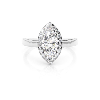 Marquise Halo Diamond Engagement Rings