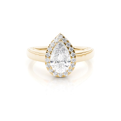 Pear Halo Diamond Engagement Rings