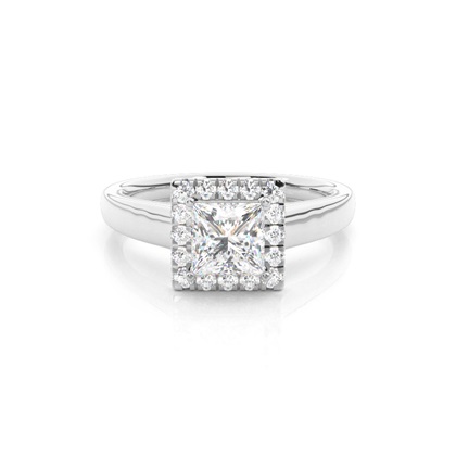 Princess Halo Diamond Engagement Rings