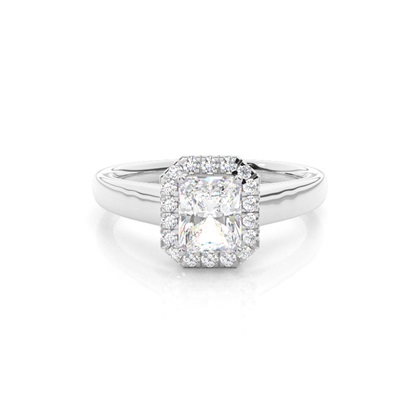 Radiant Halo Diamond Engagement Rings